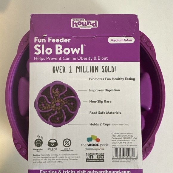 Fun Feeder Slo Bowl Medium For Dogs - Picture 2 of 2